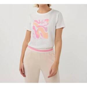 NEW ESQUALO paris t-shirt in off-white rose light orange